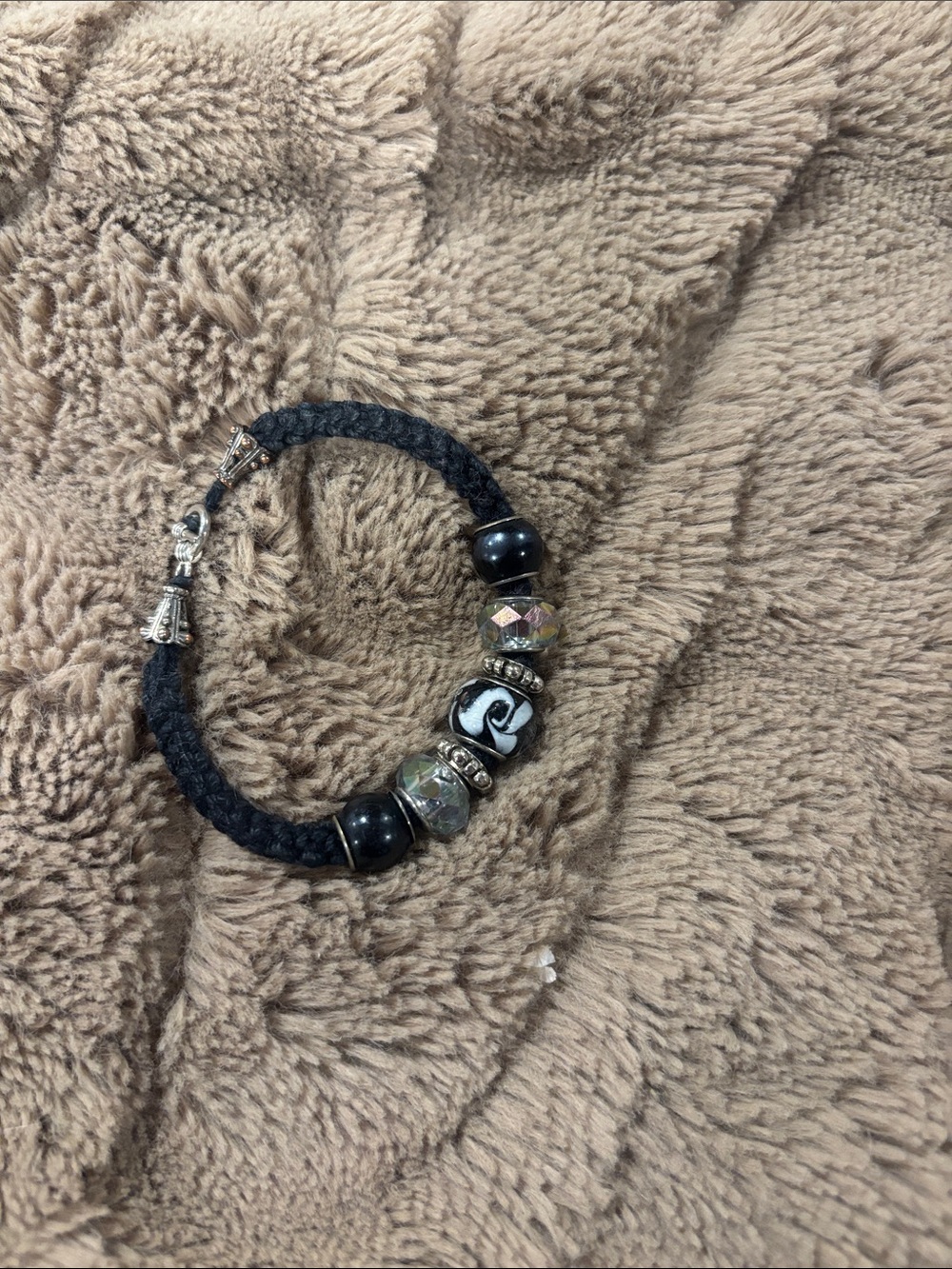 Black Braided Bead Bracelet - Classic Style